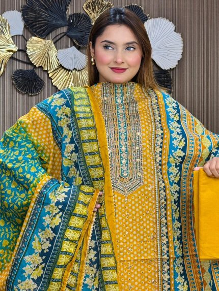 Soft Pure Cotton Stone Three-Piece Set (Yellow)